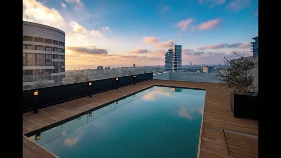 Rooftop pool · digitally renewed deck