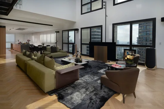 Salon, kitchen and dining